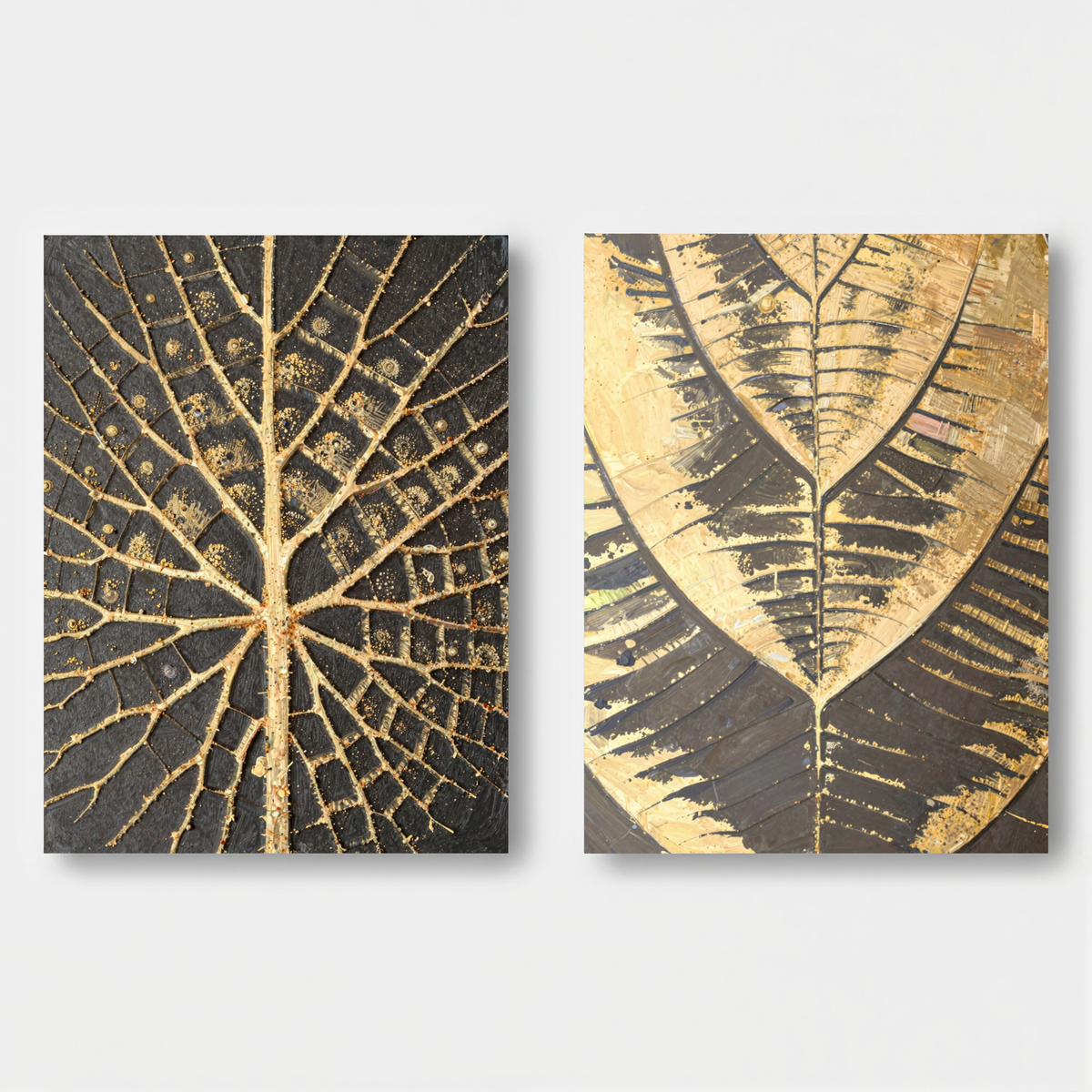 Set de 2 cuadros de pintura abstracta #SP003